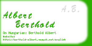 albert berthold business card